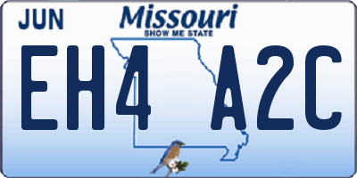 MO license plate EH4A2C