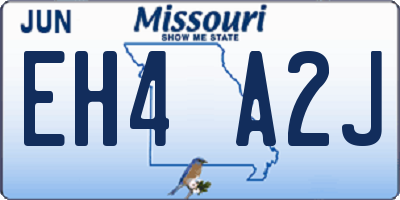 MO license plate EH4A2J