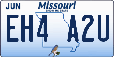 MO license plate EH4A2U