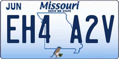 MO license plate EH4A2V