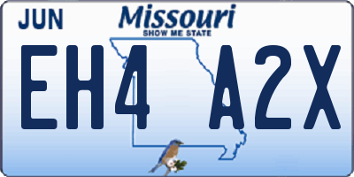 MO license plate EH4A2X