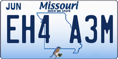 MO license plate EH4A3M