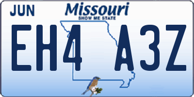 MO license plate EH4A3Z