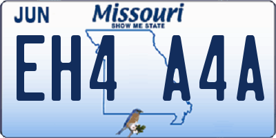 MO license plate EH4A4A