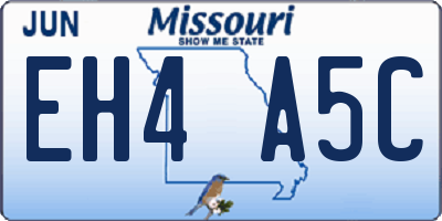 MO license plate EH4A5C