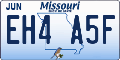 MO license plate EH4A5F