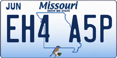 MO license plate EH4A5P