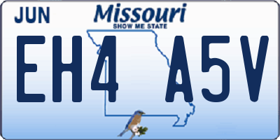MO license plate EH4A5V