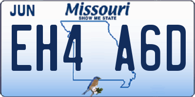 MO license plate EH4A6D