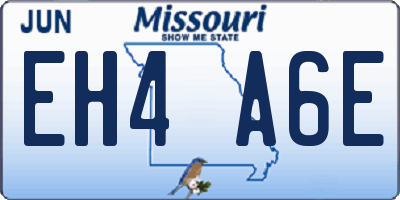 MO license plate EH4A6E