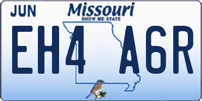 MO license plate EH4A6R