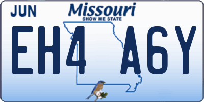 MO license plate EH4A6Y