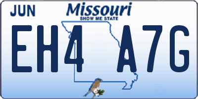 MO license plate EH4A7G