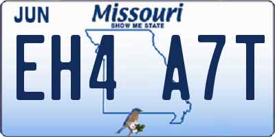 MO license plate EH4A7T