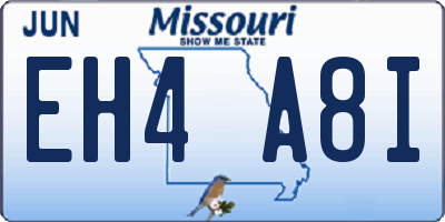MO license plate EH4A8I
