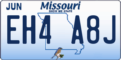 MO license plate EH4A8J