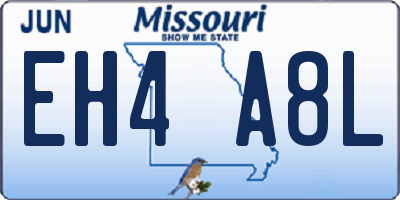 MO license plate EH4A8L