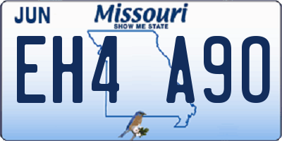MO license plate EH4A9O