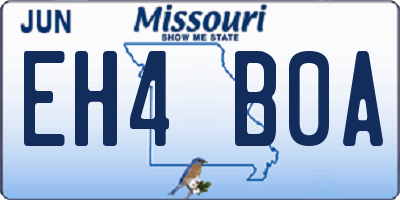 MO license plate EH4B0A
