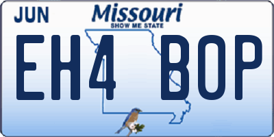 MO license plate EH4B0P