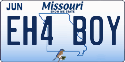 MO license plate EH4B0Y
