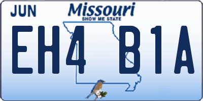 MO license plate EH4B1A