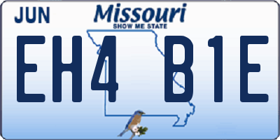 MO license plate EH4B1E