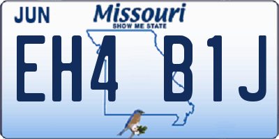 MO license plate EH4B1J