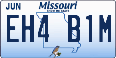 MO license plate EH4B1M