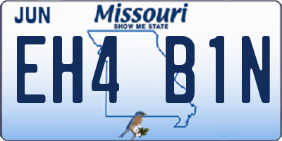MO license plate EH4B1N