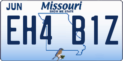 MO license plate EH4B1Z