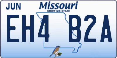 MO license plate EH4B2A
