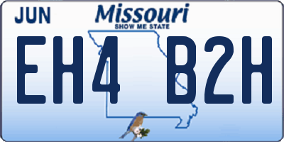 MO license plate EH4B2H
