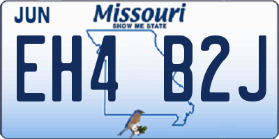 MO license plate EH4B2J