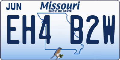 MO license plate EH4B2W