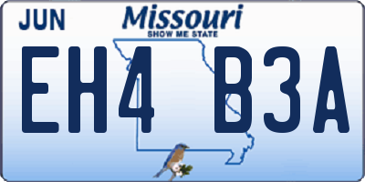 MO license plate EH4B3A