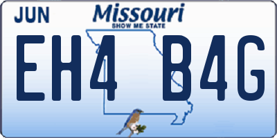 MO license plate EH4B4G