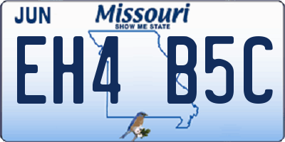 MO license plate EH4B5C