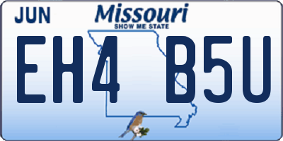 MO license plate EH4B5U