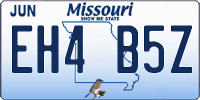 MO license plate EH4B5Z