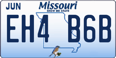 MO license plate EH4B6B