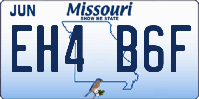 MO license plate EH4B6F