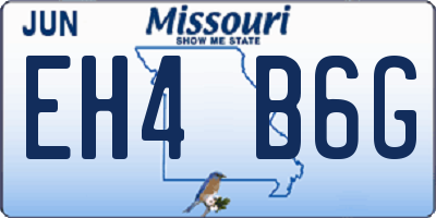 MO license plate EH4B6G