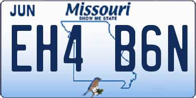 MO license plate EH4B6N