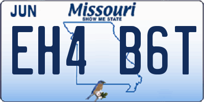 MO license plate EH4B6T