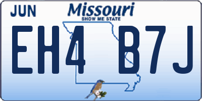 MO license plate EH4B7J
