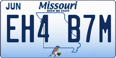 MO license plate EH4B7M