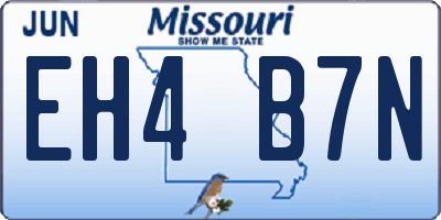 MO license plate EH4B7N