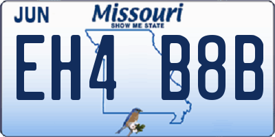 MO license plate EH4B8B