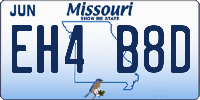 MO license plate EH4B8D